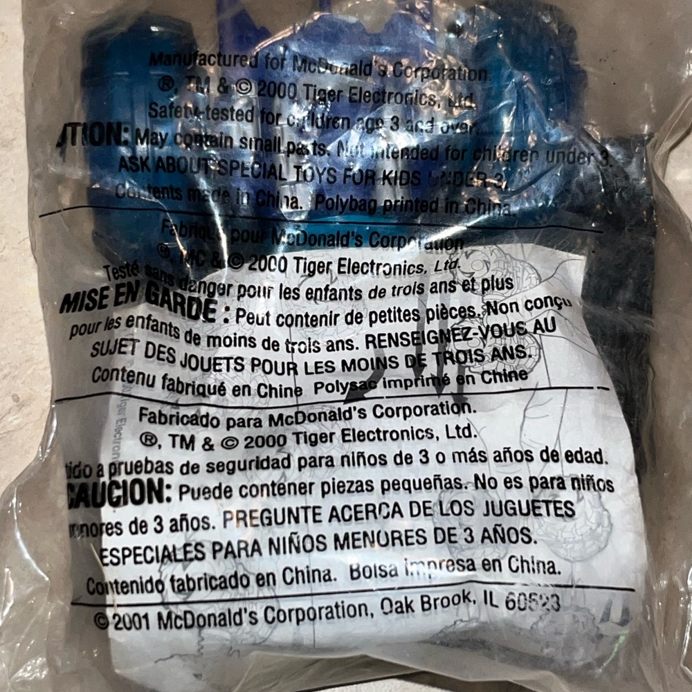 2001 McDonald’s Vintage Happy Meal Toy Tiger Blue Toy Vehicle #1 - NIP - Picture 2 of 3